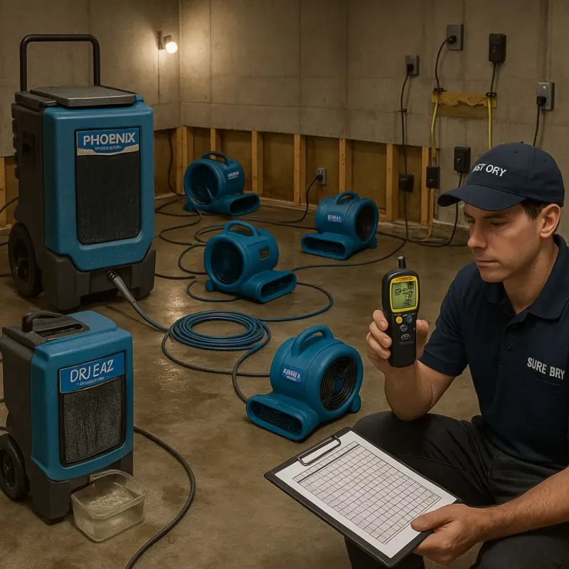 Structural Drying and Dehumidification process in South Riding, VA